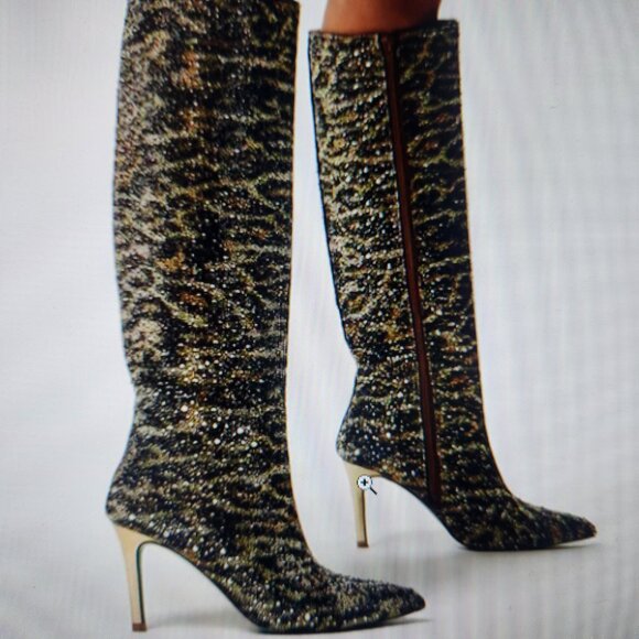 Betsey Johnson Shoes - Betsey Johnson's Brea Tall shaft rhinestone boots. Brand new in box. Size 6